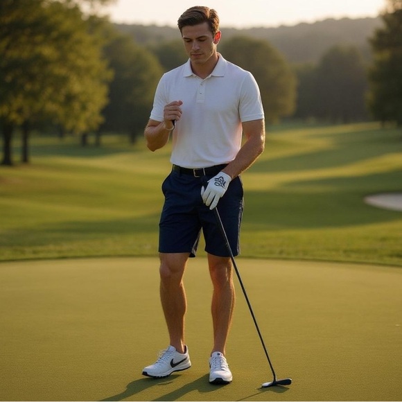 Dockers Navy Blue Golf Shorts 32W 9” Inseam Flat Front Relaxed Fit - Picture 2 of 4